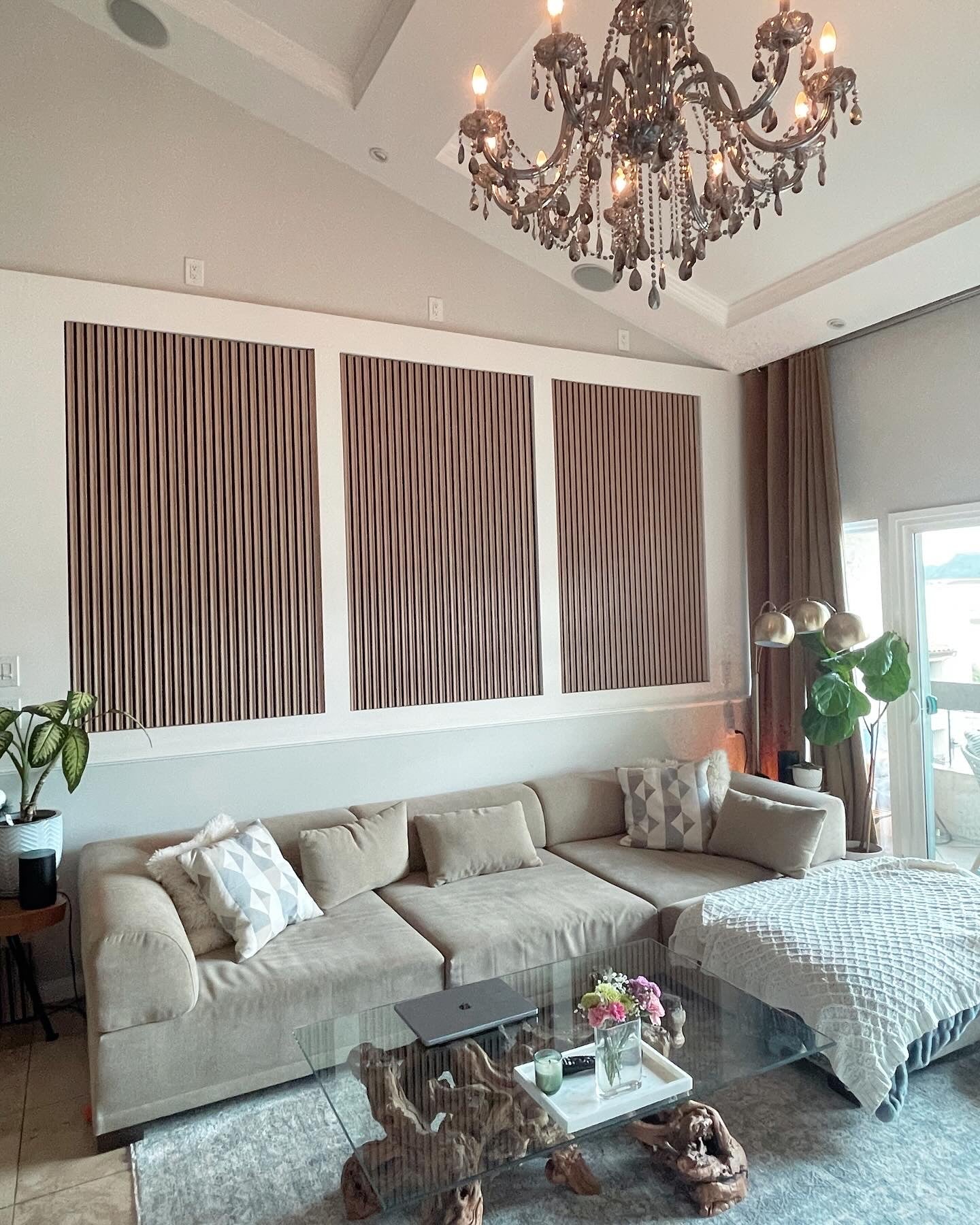 Acoustic Mini Wood Acoustic Panels Washed Oak Colo 39.5” x 24" Panel Wall Art Washed Color