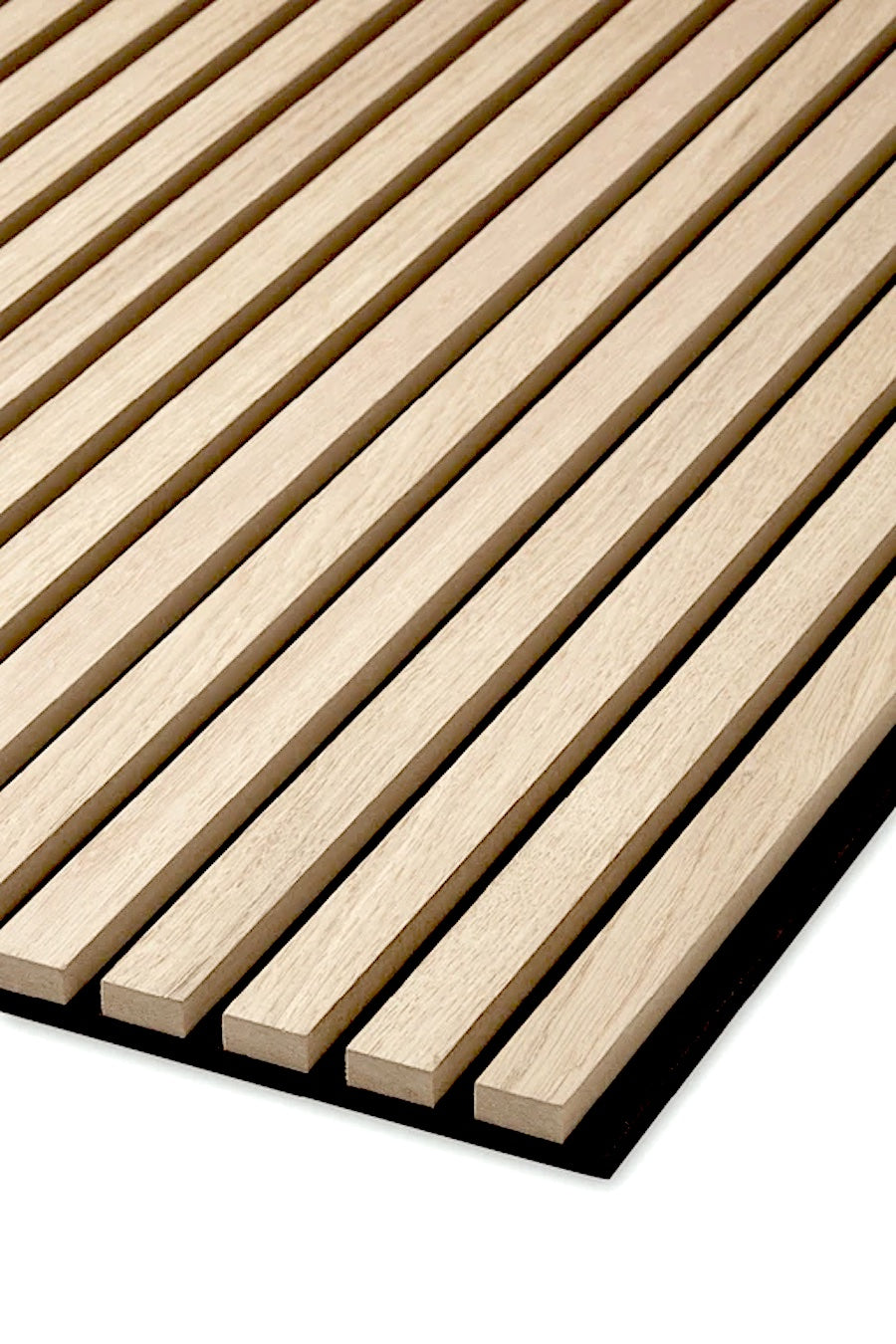 Acoustic Panels Wood Veneer Accent Walls 2 ft wide by 9.5 ft long White Oak