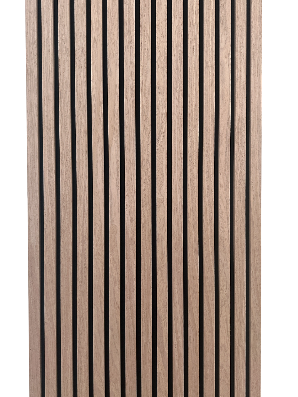 Wood Acoustic Wall Panels Walnut Color Two Tone Accent Slat Wall Decor 2 ft wide by 9.5 ft long
