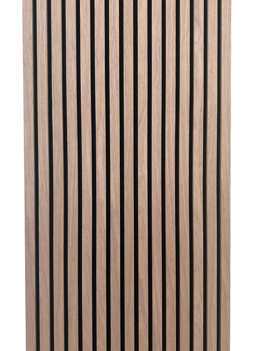 Wood Acoustic Wall Panels Walnut Color Two Tone Accent Slat Wall Decor 2 ft wide by 9.5 ft long