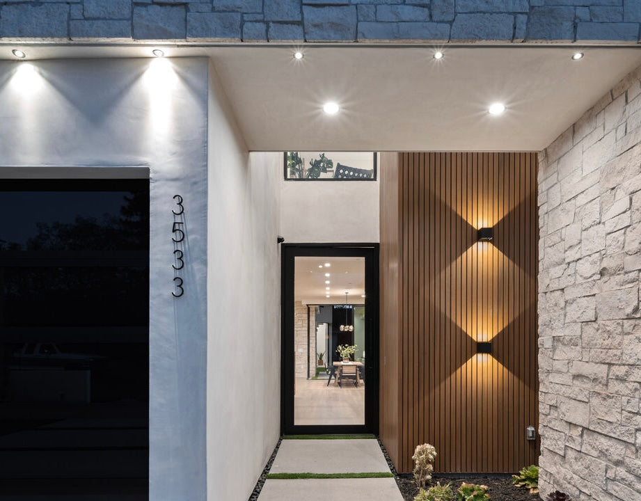 Teak Exterior Siding Panels Accent Wall Decor European Modern Wood Grain 8.5 in by 114 in