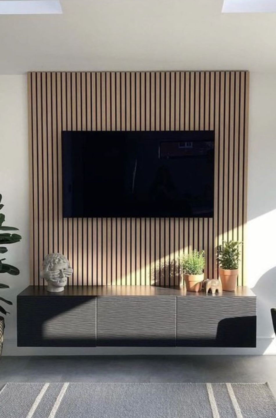 Acoustic Panels Wood Veneer Accent Walls 2 ft wide by 9.5 ft long White Oak