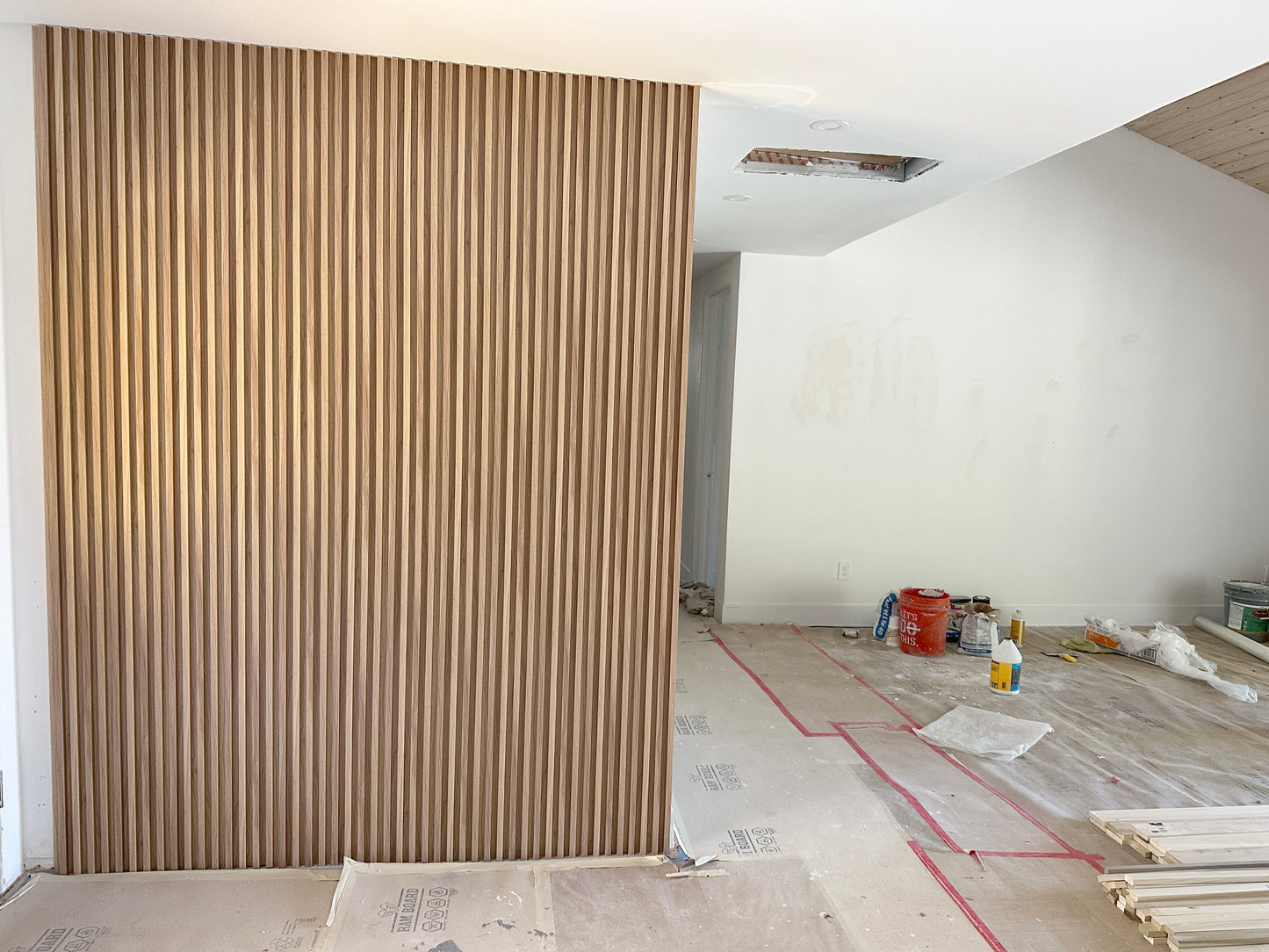 Interior Accent Wall Panels WPC Oak Tone Wood Look Length 114 in Width 6.5 in