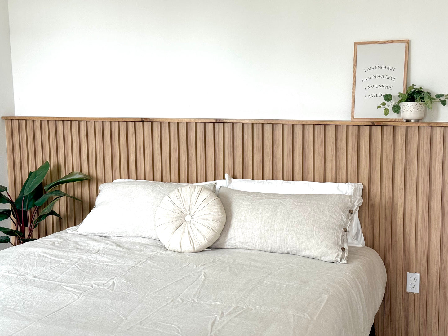 Extra Wide Interior Accent Wall Panels WPC Teak Wood Decorative Look