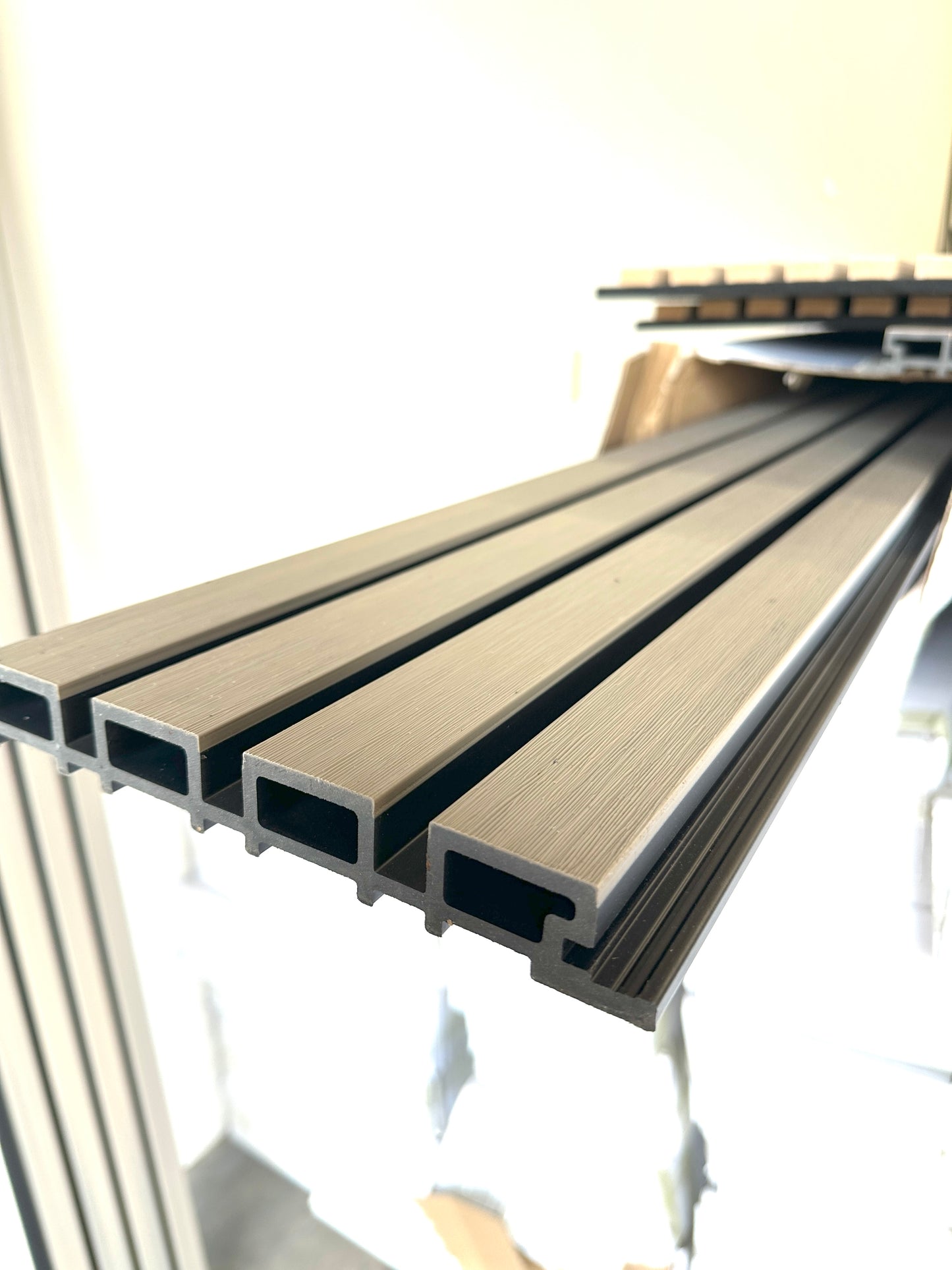 Grey Color with Black Exterior Slat Wall Panels Durable Siding & Accent Cladding Two Tone