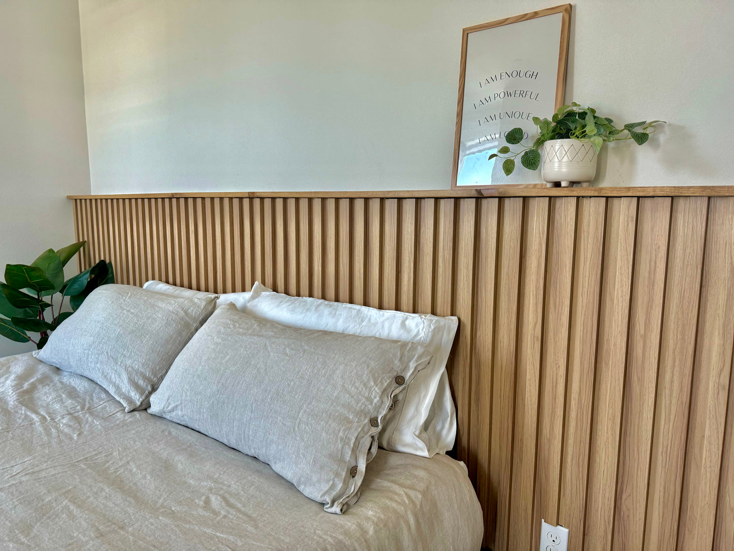 Extra Wide Interior Accent Wall Panels WPC Teak Wood Decorative Look