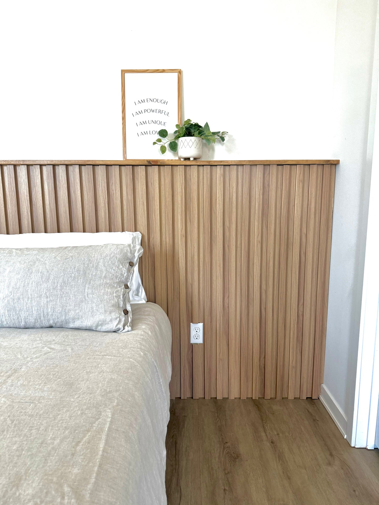 Extra Wide Interior Accent Wall Panels WPC Teak Wood Decorative Look