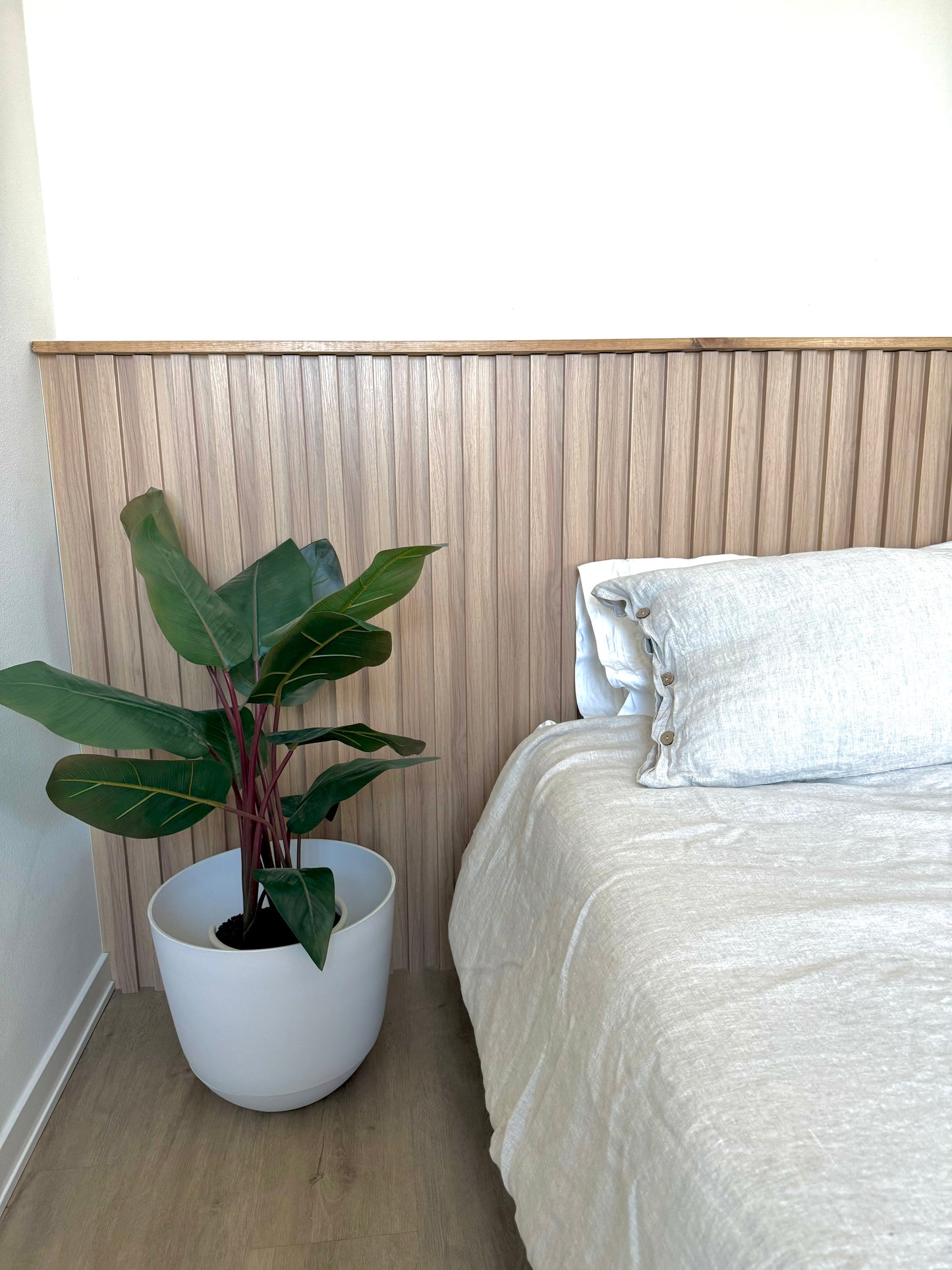 Extra Wide Interior Accent Wall Panels WPC Teak Wood Decorative Look