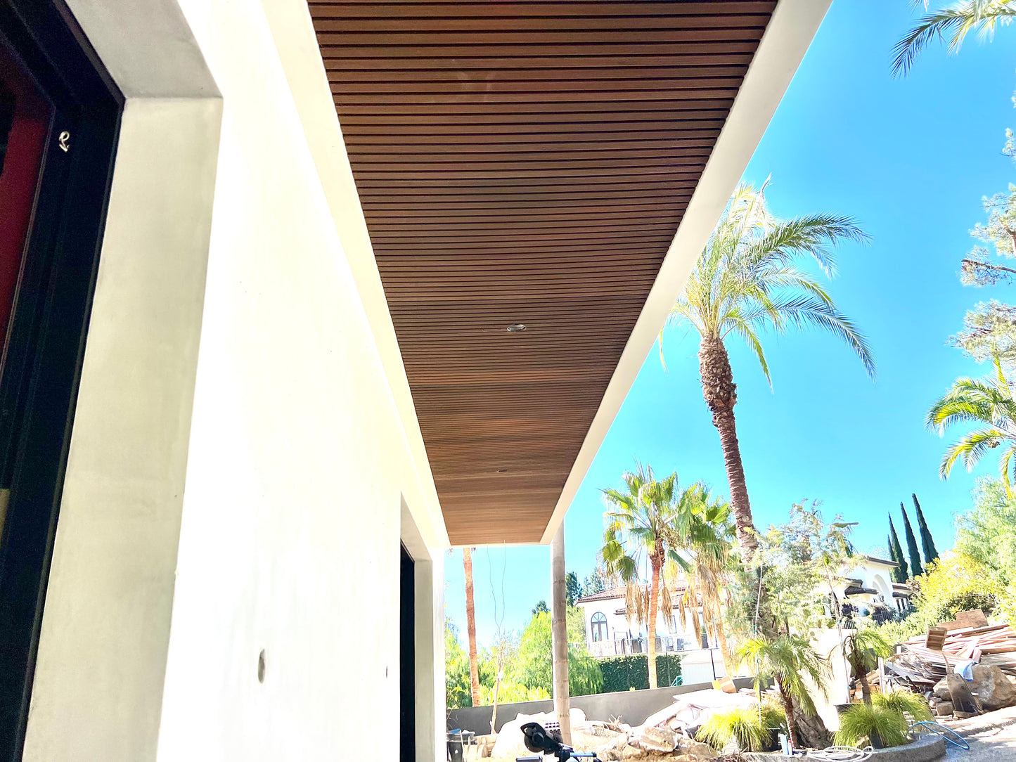 Teak Exterior Siding Panels Accent Wall Decor European Modern Wood Grain 8.5 in by 114 in