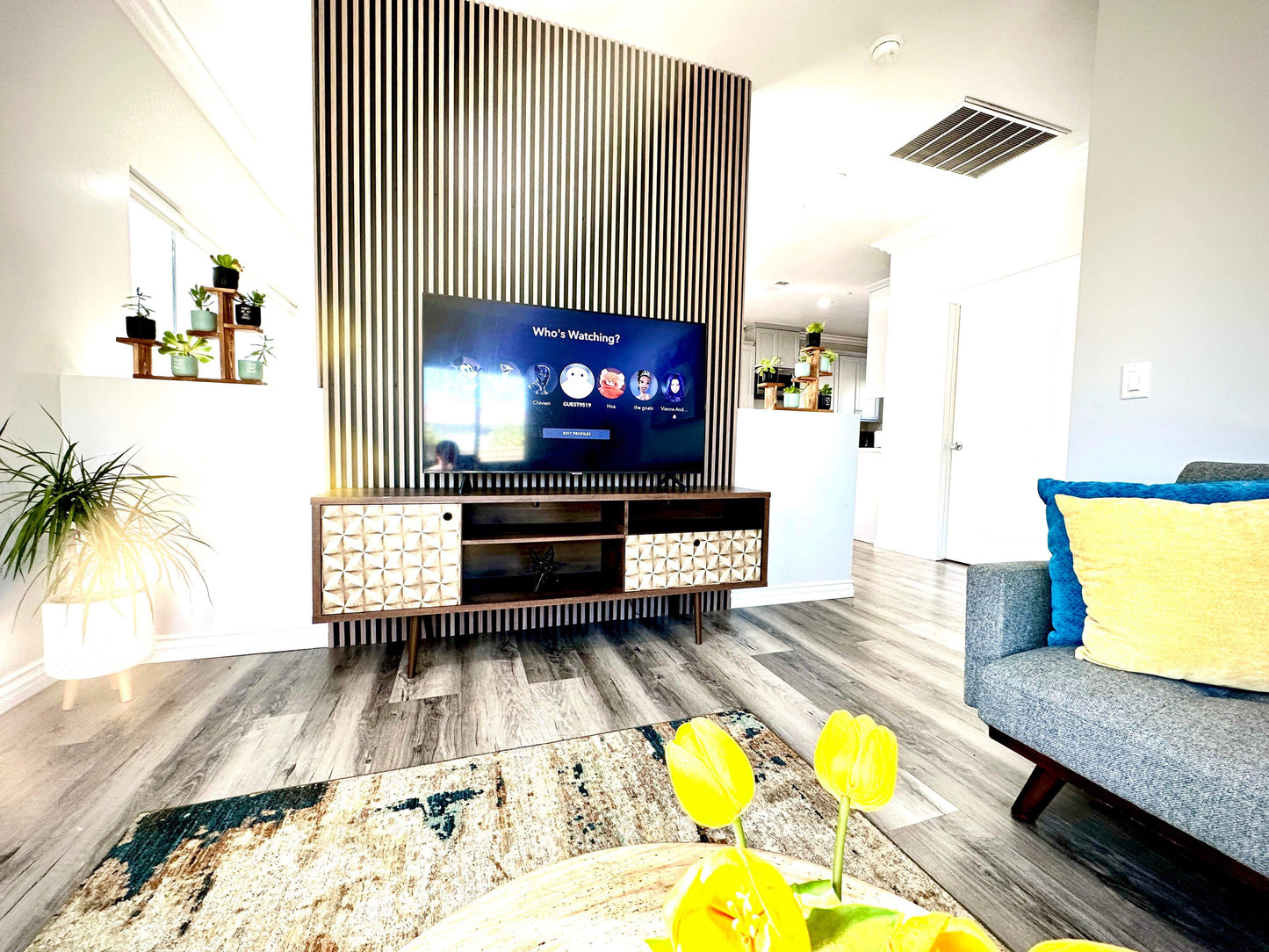 Interior Accent Wall Panels Two Tone Charcoal / Black Decorative Wood Look