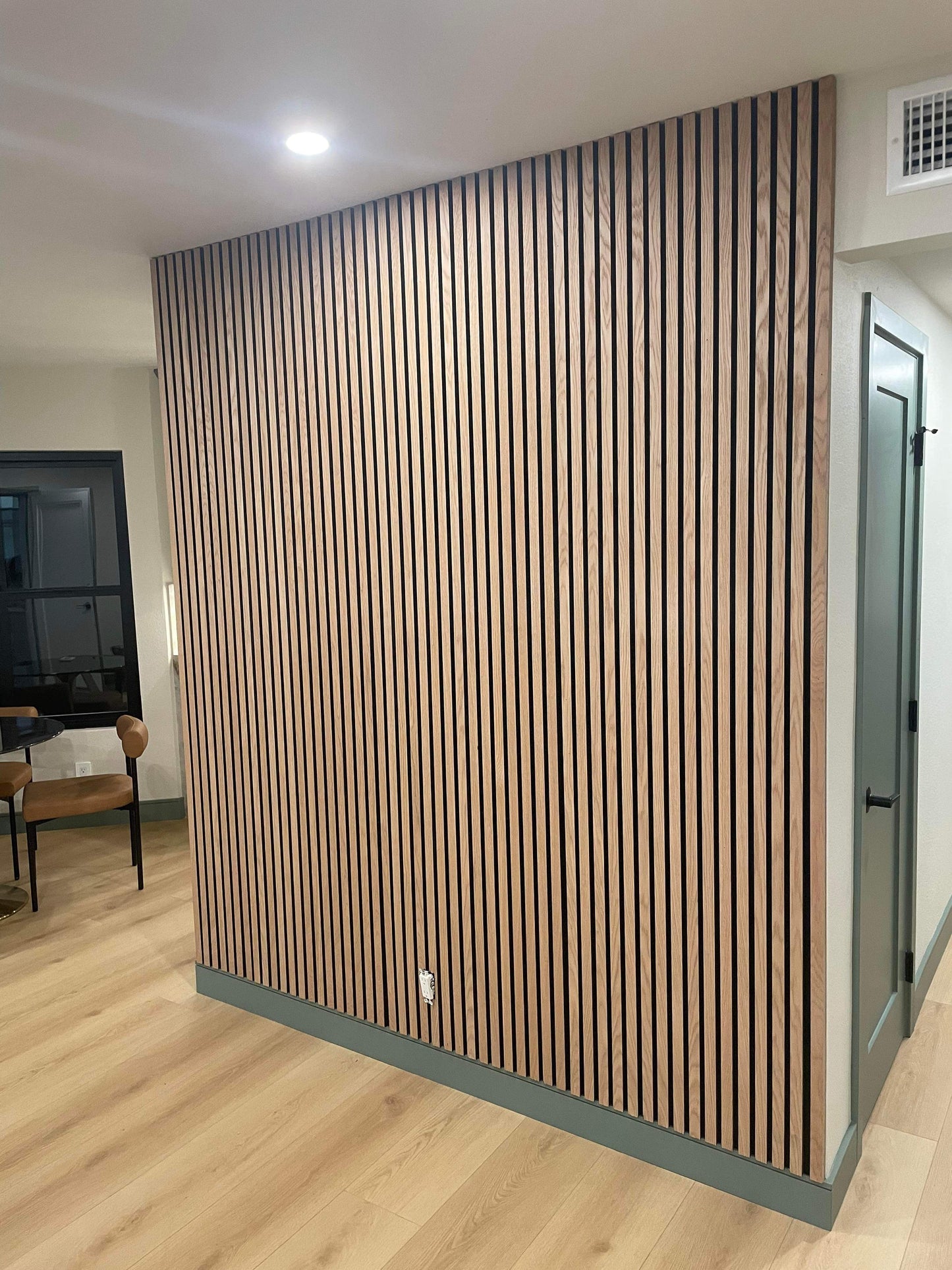 Acoustic Panels Wood Veneer Accent Walls 2 ft wide by 9.5 ft long White Oak