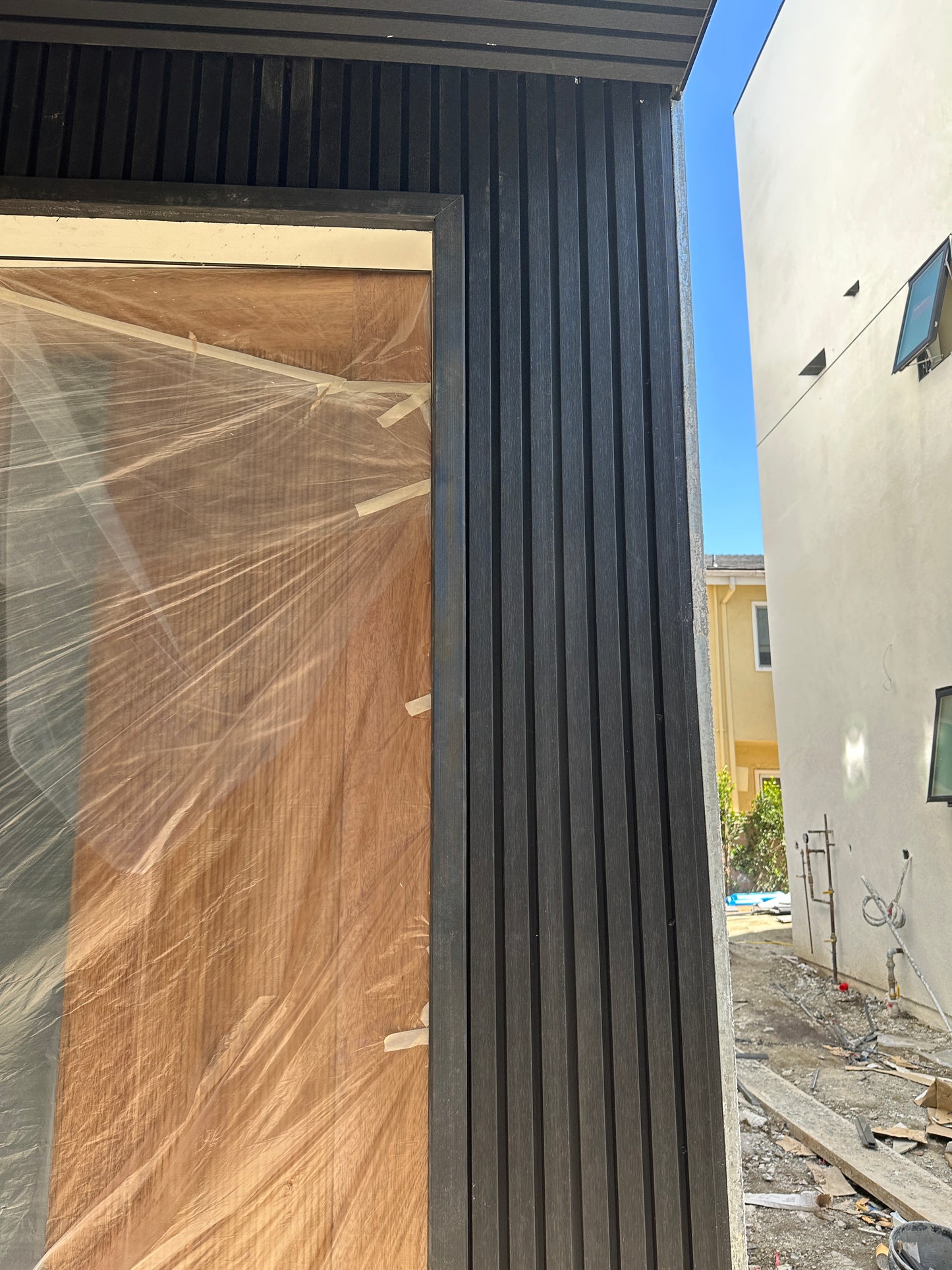 Black Exterior Siding Panels Accent Wall Decor European Modern Wood Grain 8.5 in by 114 in