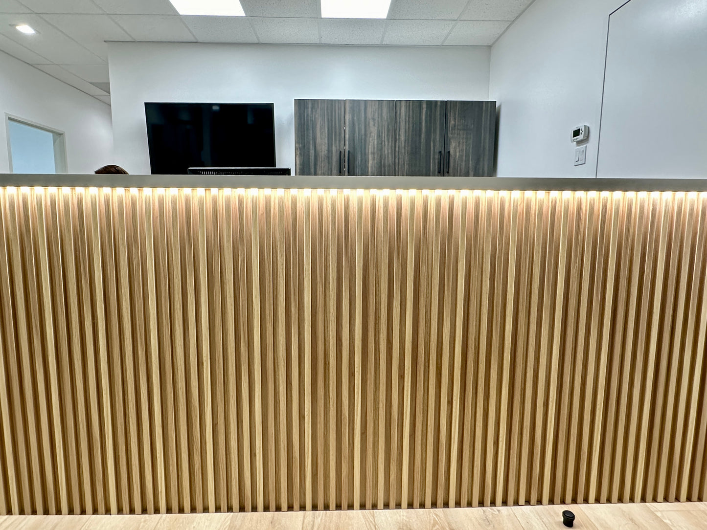 Interior Accent Wall Panels WPC Oak Tone Wood Look Length 114 in Width 6.5 in