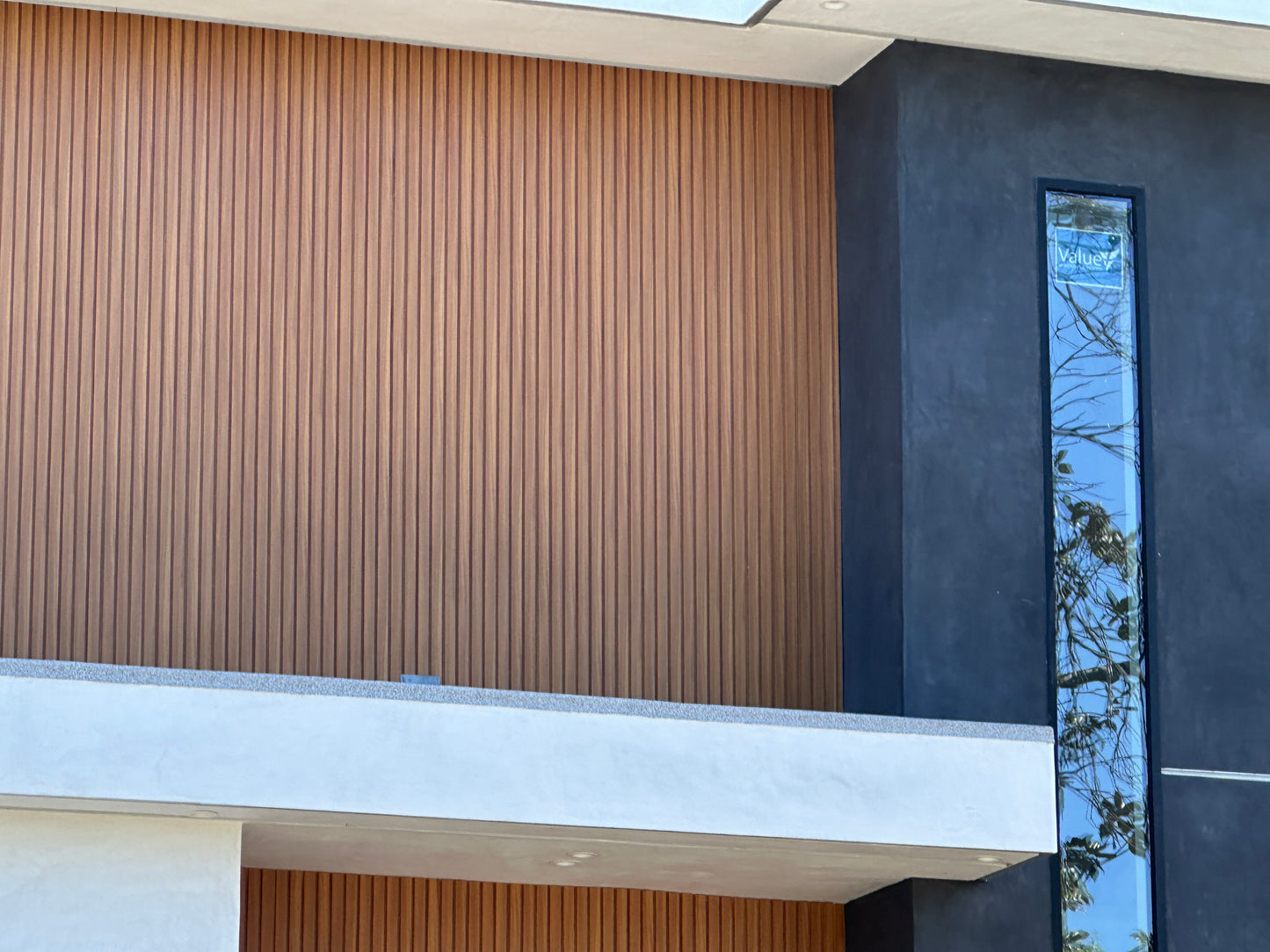 Teak Exterior Siding Panels Accent Wall Decor European Modern Wood Grain 8.5 in by 114 in