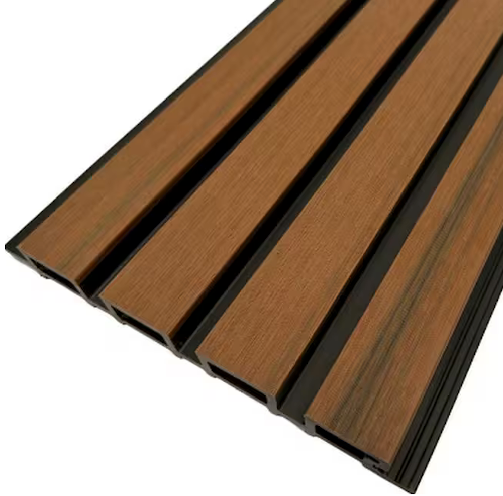 Exterior Two Tone Weathered Teak & Black Siding Slat Panels