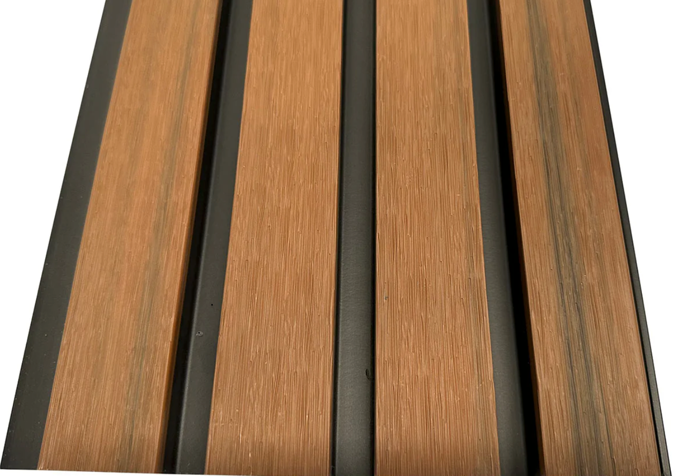 Exterior Two Tone Weathered Teak & Black Siding Slat Panels