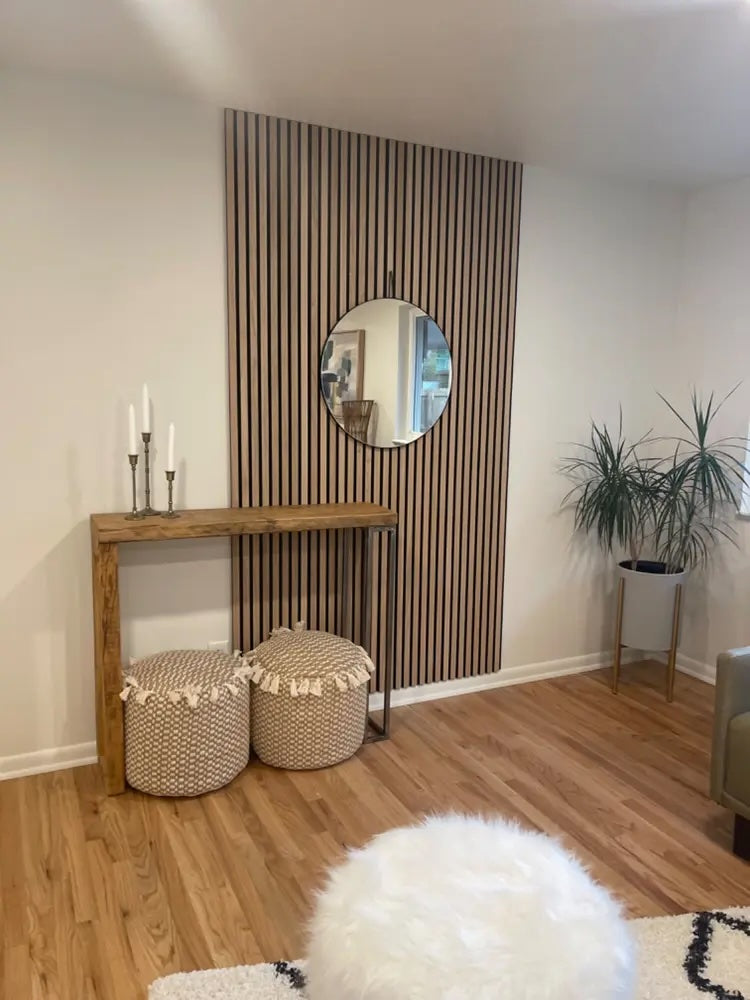 Acoustic Mini Flat Wood Acoustic Panels Oak Color 39.5” x 24" Panel Wall Art