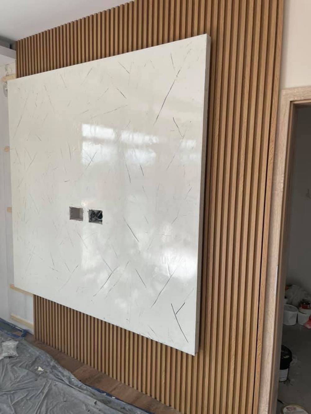 Interior Accent Wall Panels Wood Effect Extra Light Oak Color