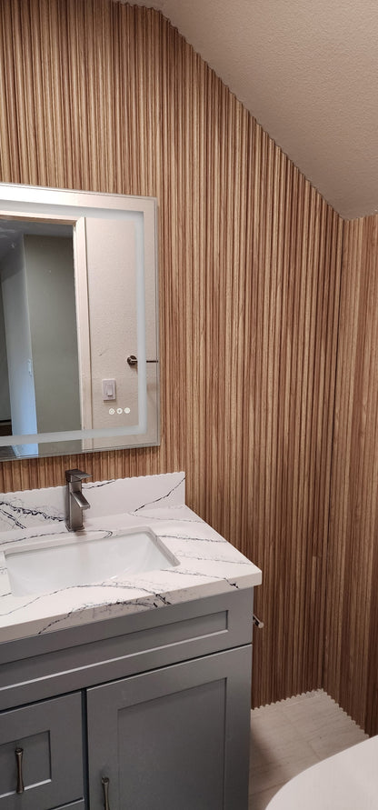 Modern Fluted Oak Colors Interior Wall Decor Panels 6.2" inches wide by 114" long