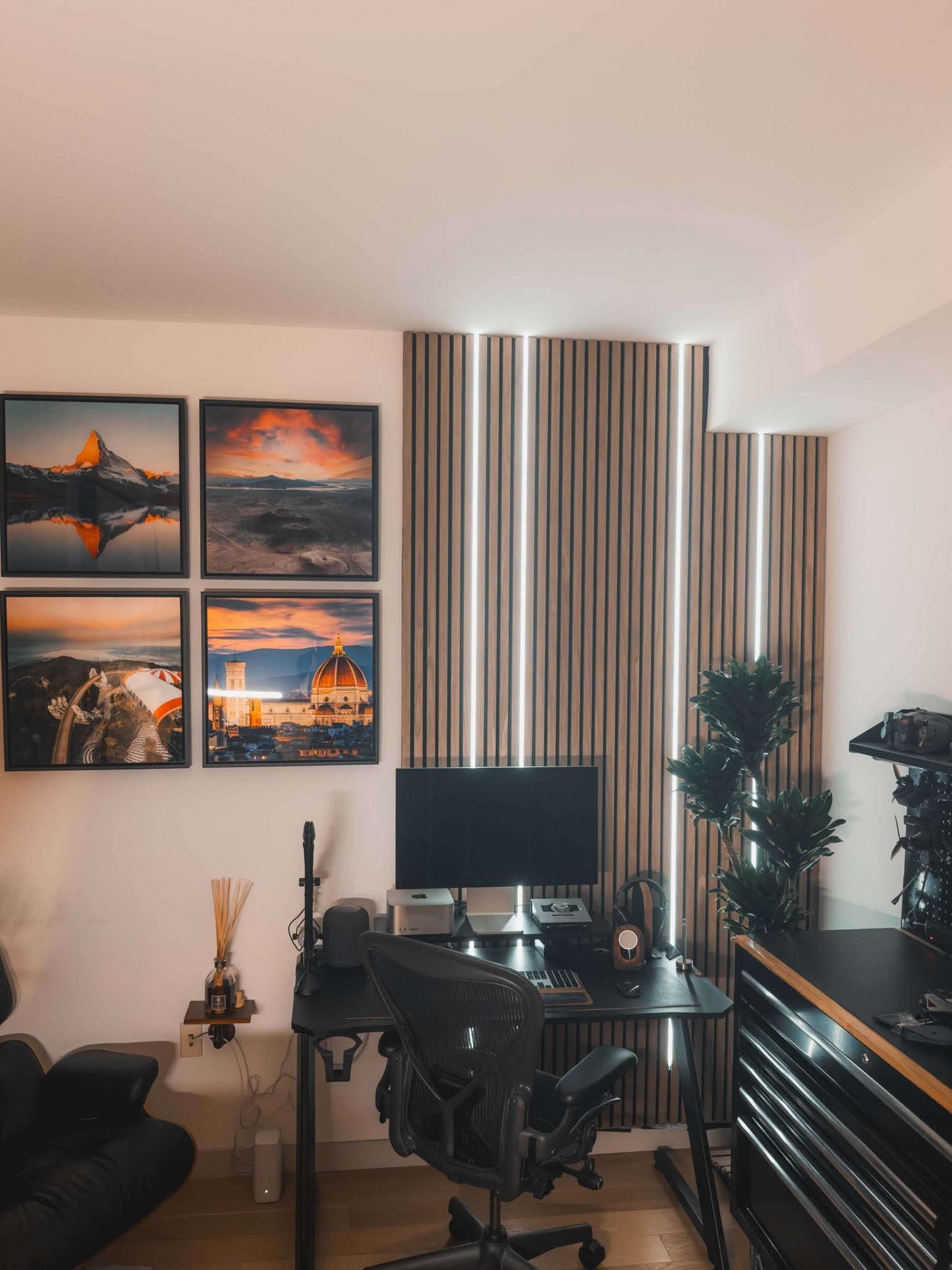 LED Strip Lights for Acoustic Panels 4 Pack with 1 Junction Box and Remote Control