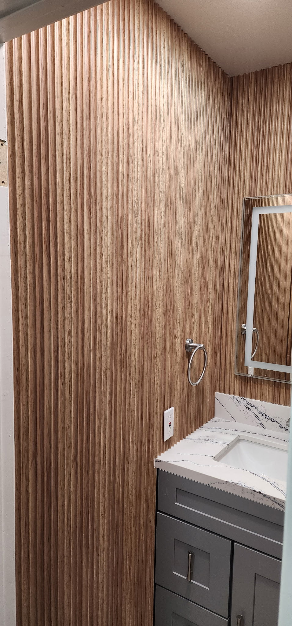 Modern Fluted Oak Colors Interior Wall Decor Panels 6.2" inches wide by 114" long