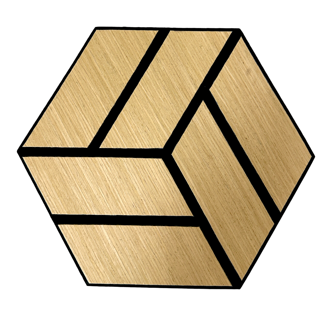 Hexagon 3D Wood Veneer Honeycomb Cutout for Wall Decor Panels with Adhesive