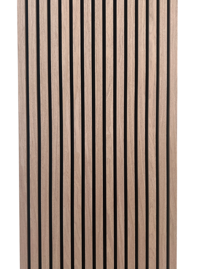 Wood Acoustic Wall Panels Walnut Color Two Tone Accent Slat Wall Decor 2 ft wide by 8 ft long