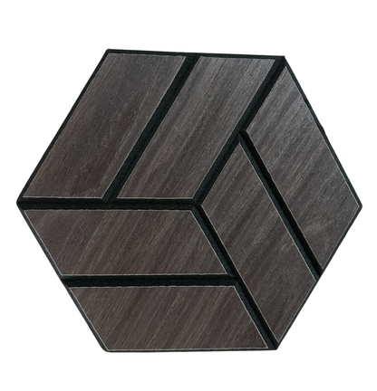 Hexagon 3D Wood Veneer Honeycomb Cutout for Wall Decor Panels with Adhesive