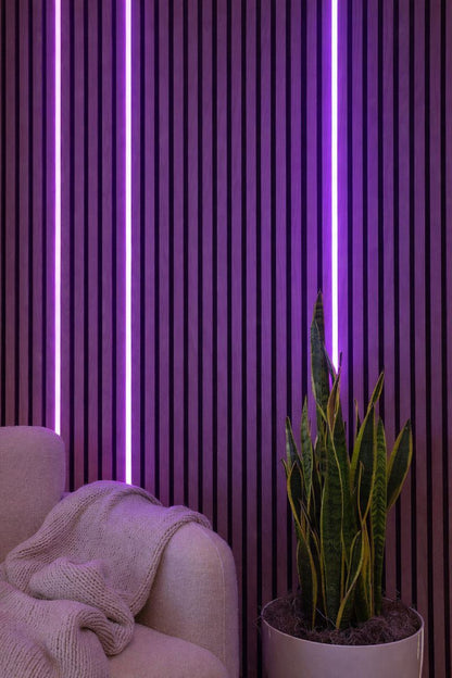 RGB Silicone Multi Color LED Lights for Acoustic Wall Slat Panels Dimmable Set of 3 Easily Inserted Lights