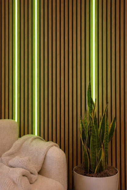 RGB Silicone Multi Color LED Lights for Acoustic Wall Slat Panels Dimmable Set of 3 Easily Inserted Lights