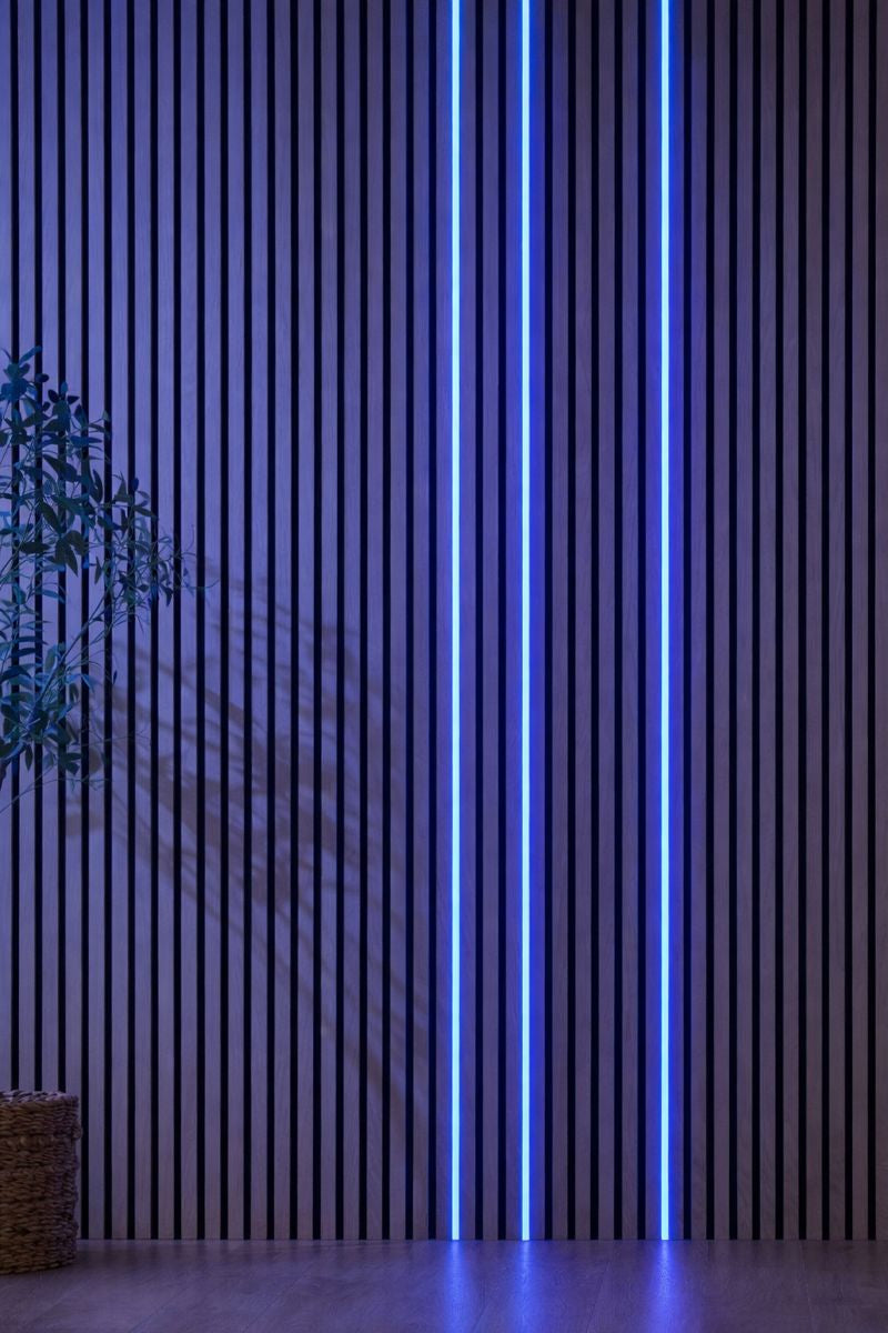 RGB Silicone Multi Color LED Lights for Acoustic Wall Slat Panels Dimmable Set of 3 Easily Inserted Lights