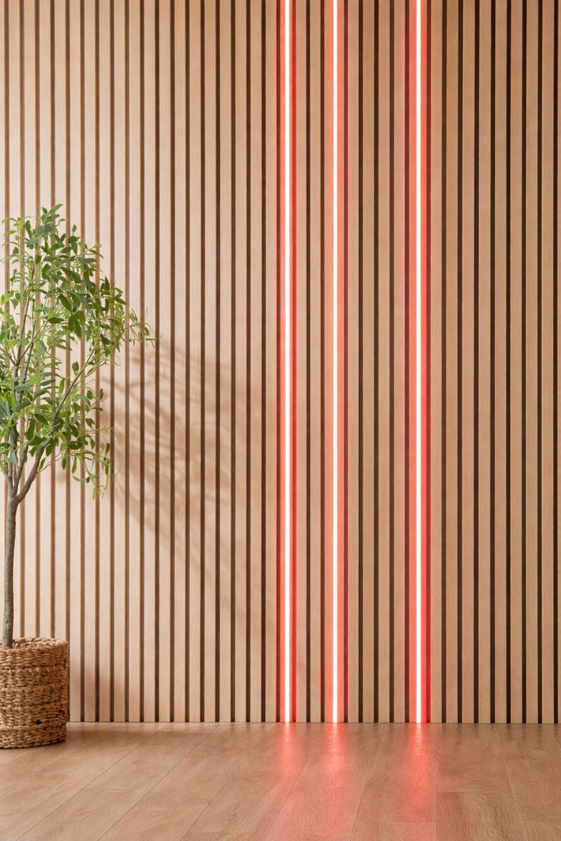 RGB Silicone Multi Color LED Lights for Acoustic Wall Slat Panels Dimmable Set of 3 Easily Inserted Lights