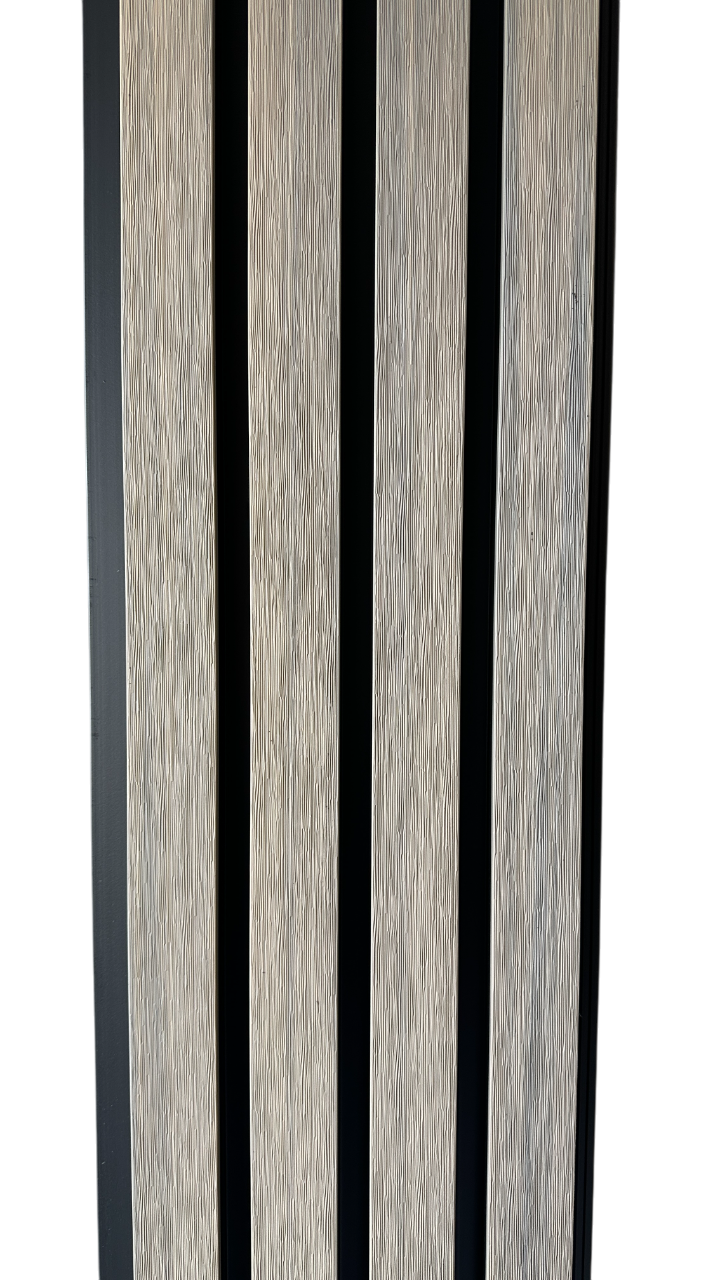 Grey Color with Black Exterior Slat Wall Panels  Durable Siding & Accent Cladding Two Tone