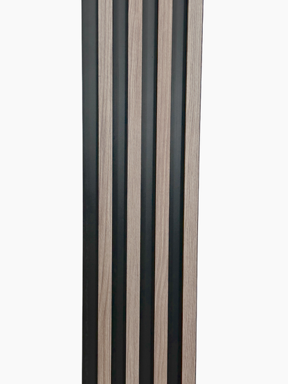 Interior Accent Wall Panels Two Tone Charcoal / Black Decorative Wood Look