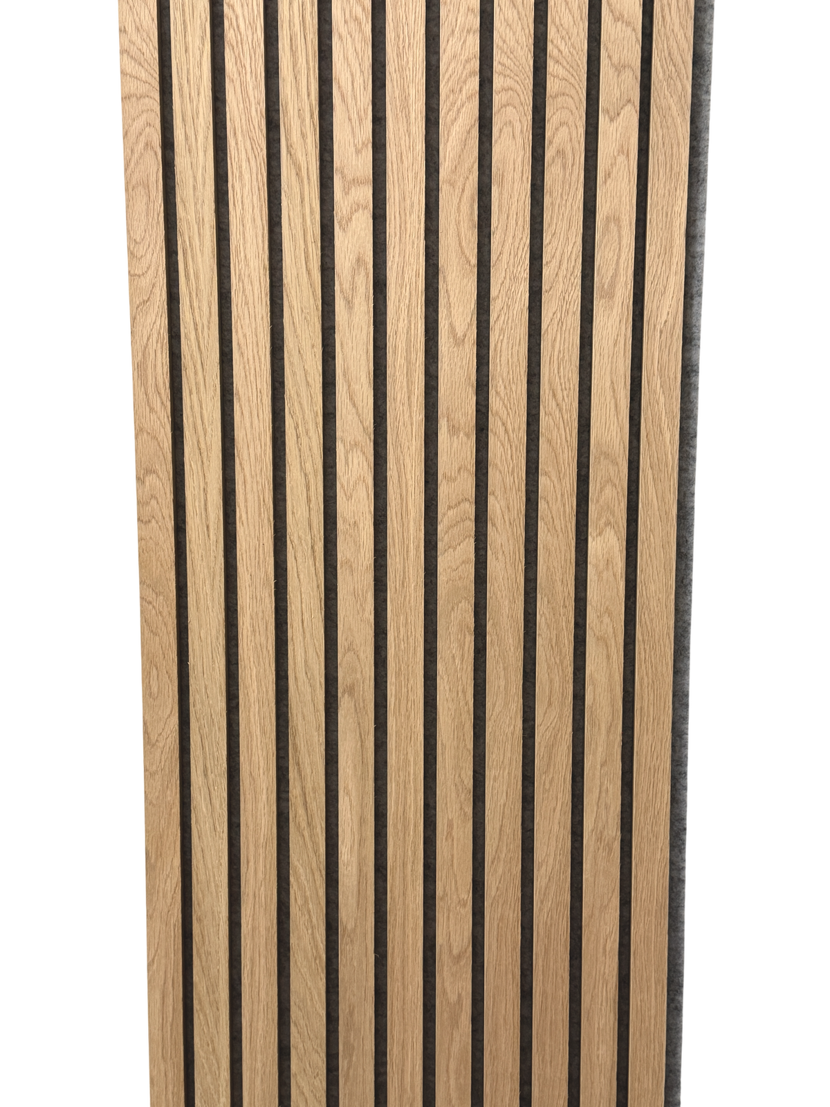 Oak Acoustic Wood Slat Wall Panels Gray Felt Backing 10FT