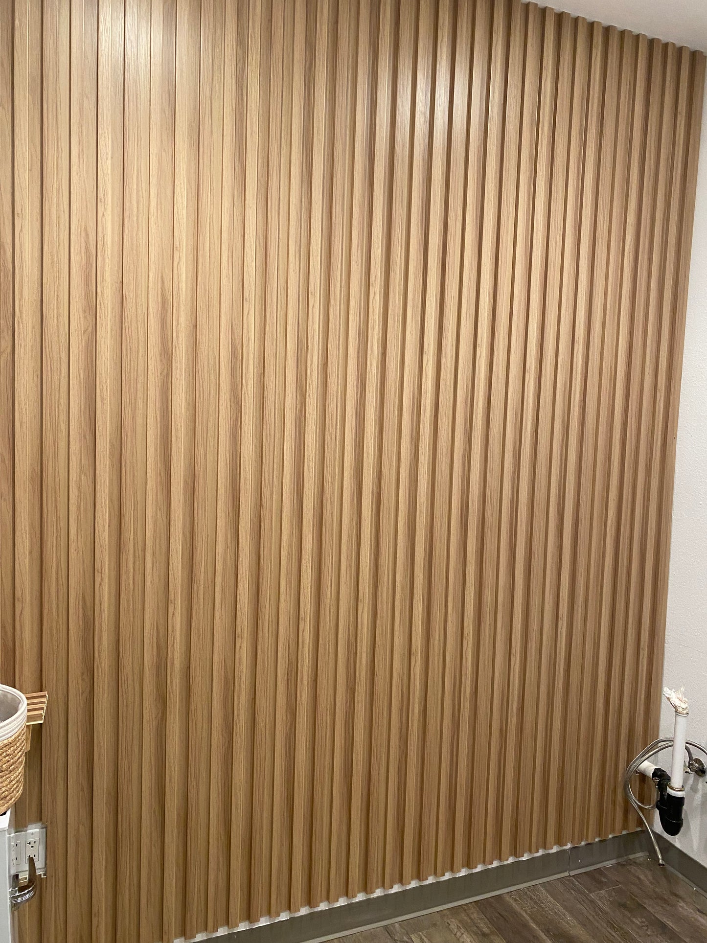 Extra Wide Interior Accent Wall Panels WPC Teak Wood Decorative Look