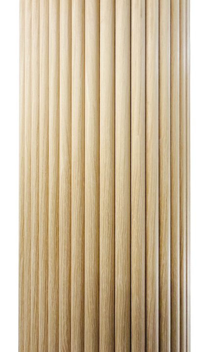 Round Flexible Tambour Wall Panels in Premium White Oak Color