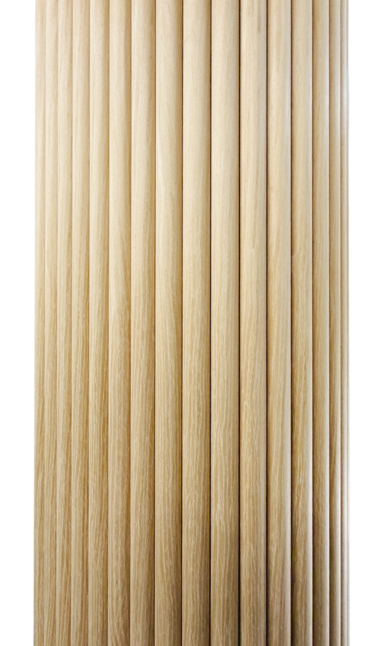 Round Flexible Tambour Wall Panels in Premium White Oak Color