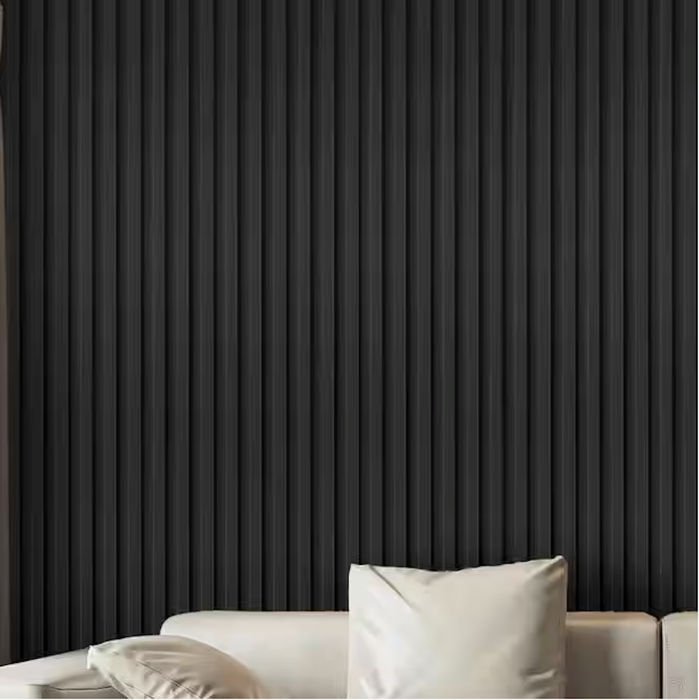 Interior Accent Wall Panels Black 6.5 inches Wide by 114 inches long