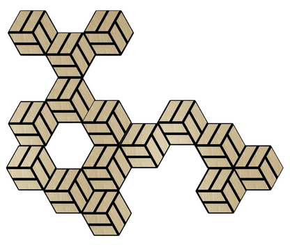 Hexagon 3D Wood Veneer Honeycomb Cutout for Wall Decor Panels with Adhesive