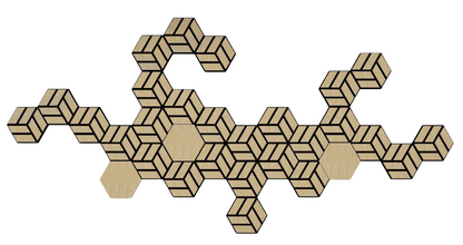 Hexagon 3D Wood Veneer Honeycomb Cutout for Wall Decor Panels with Adhesive