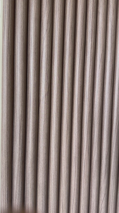 Ribbed Round Grey Wall Panels 9.5 feet by 6 inches Mid Century Modern